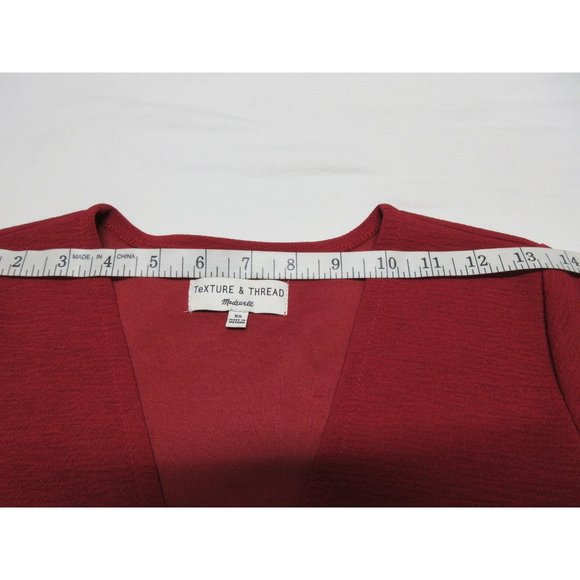 Madewell Texture & Thread crepe wrap top, blouse with tie front XS - Picture 11 of 12